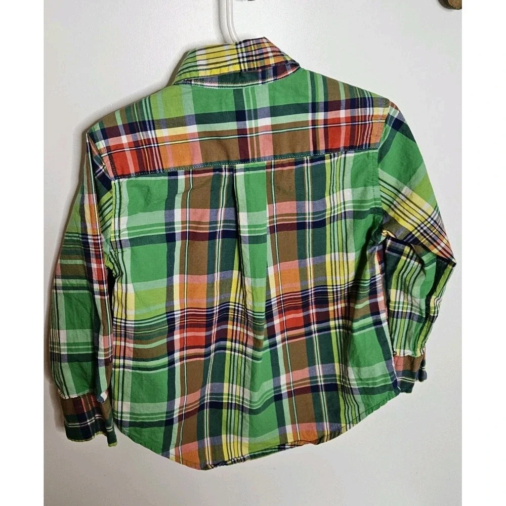 Ralph Lauren 2/2T‎ Plaid Button Down Shirt 100% Cotton Preppy Holiday Dressy